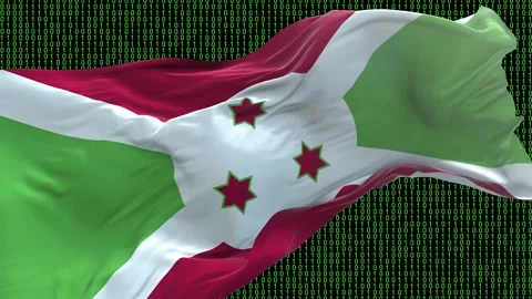 Burundi flag - Waving flag on matrix binary code background Stock Footage 321420958