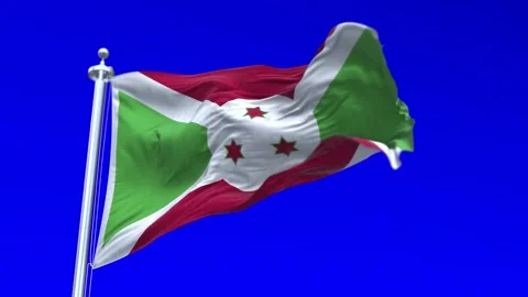 Burundi Flag Waving in Loopable and Textured green screen background Stock Footage 296876514