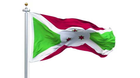 Burundi flag waving looping with transparent background. Stockbeeldmateriaal 311302016