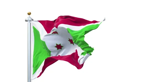 Burundi flag waving looping with transparent background. Video stock 311302018