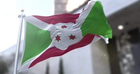 Burundi-flag-waving-seamless-loop-4k-60fps Stock Footage 332156002