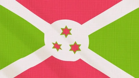 Burundi flag waving in the wind. Icon in the frame. Animation loop Stock Footage 83801745