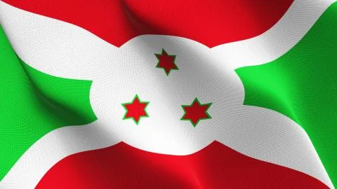 Burundi flag waving on wind. Stock-Illustration