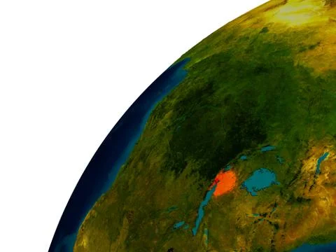 Burundi on globe Stock Illustration