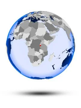 Burundi on globe Stock Illustration