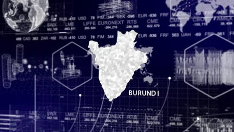 Burundi Guinea Map Animation Loop | Growth, GDP, Oil Economy &amp; Development Stock Footage 331562284