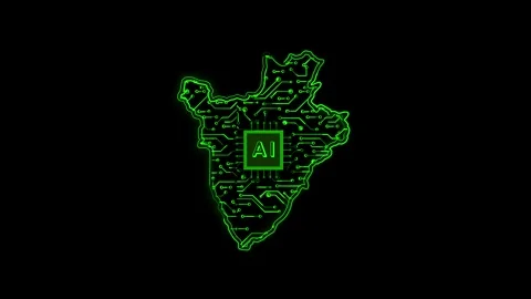 Burundi Map AI Chipset Technology Opener Stock Footage 337055090