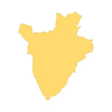 Burundi map color line element. Border of the country. Stock Illustration