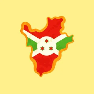 Burundi - Map colored with the flag Stock Illustration