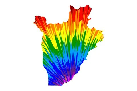 Burundi - map is designed rainbow abstract colorful pattern, Republic of Buru イラスト素材