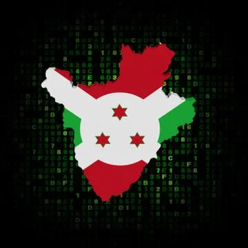 Burundi map flag on hex code illustration Stockillustratie