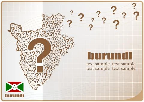 Burundi map flag made from question mark. Stock Illustration