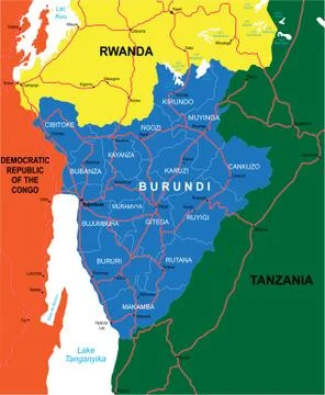 Burundi map Stock Illustration