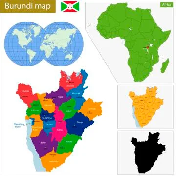 Burundi map Stock Illustration