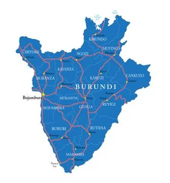 Burundi map Stock Illustration