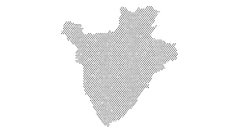 Burundi map from particles, dots. Digital silhouette. Abstract animation ba.. Stock Footage 301823922