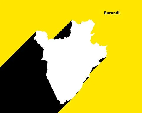 Burundi Map on retro poster with long shadow Stock Illustration