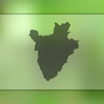 Burundi map. Vector silhouette of Burundi. Blurred background Stock Illustration