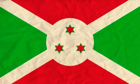Burundi paper flag Stock Illustration