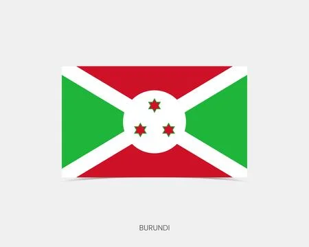 Burundi Rectangle flag icon with shadow. Stock Illustration