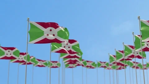 Burundi Row Of Flags 3D Animation Видео 148637613