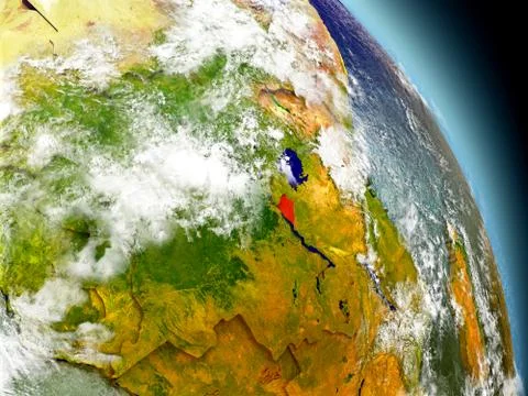 Burundi from space Stock Illustration