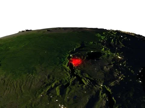 Burundi from space at night Stock Illustration