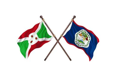 Burundi Versus Belize  Two countries Flags background Stock Illustration