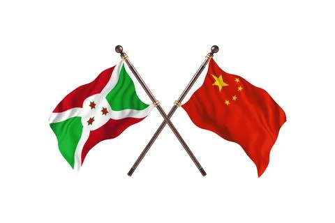 Burundi Versus China  Two countries Flags background Stock Illustration