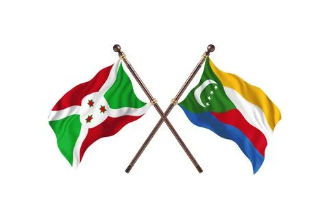 Burundi Versus Comoros  Two countries Flags background Stock Illustration