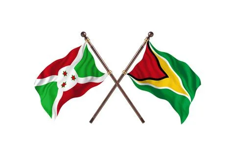 Burundi Versus Guyana  Two countries Flags background Stock Illustration