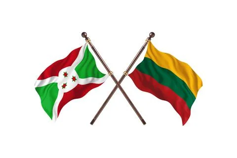 Burundi Versus Lithuania  Two countries Flags background Stock Illustration