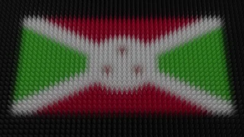 Burundian Flag Light Shining on Scrolling Bullets Stock Footage 286233326