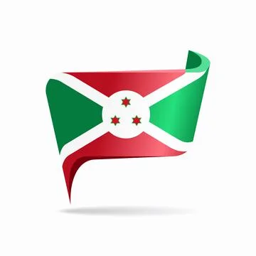 Burundian flag map pointer layout. Vector illustration. 스톡 일러스트