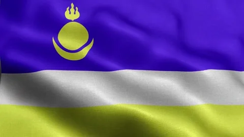 Buryatia flag Front Stock Footage 318663207