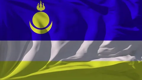 Buryatia Flag Loop Stock Footage 295746629