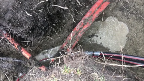 Burying Electrical Cable 스톡 동영상 75799586