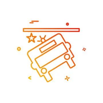 Bus accident icon design vector Stock Illustration