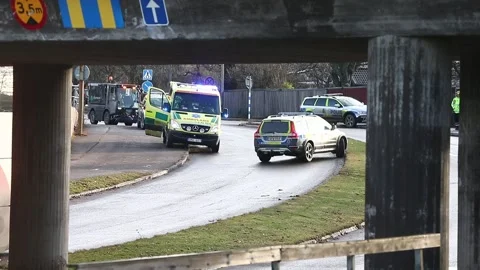 Bus accident, Linköping, Sweden Stock Footage 194933322