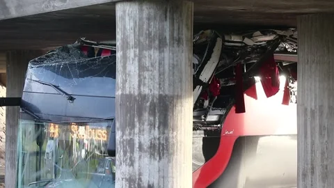 Bus accident, Linköping, Sweden 库存影片 194933330