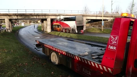 Bus accident, Linköping, Sweden Видео 194933344