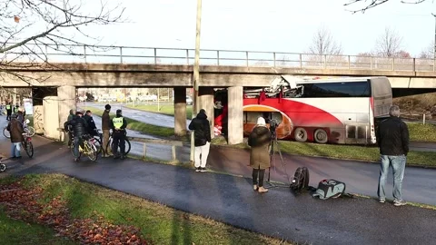 Bus accident, Linköping, Sweden Stock-Footage 194933354