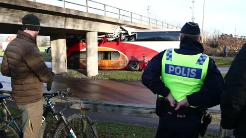 Bus accident, Linköping, Sweden 動画素材 194933361