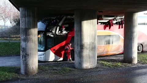 Bus accident, Linköping, Sweden 動画素材 194933364