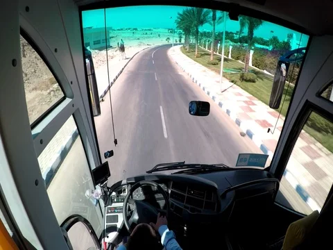 By bus along the hotel chain Stock Footage 73768787