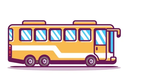 Bus animation Stock Footage 267796934