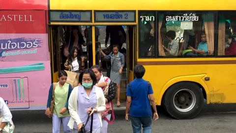 Bus In Bangkok Stock Footage 144434670