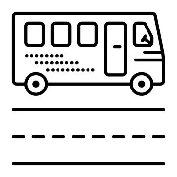 Bus black line icon Stock Illustration
