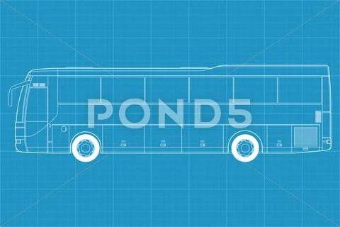 Bus blueprint Stock Illustration