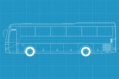 Bus blueprint Stock Illustration
